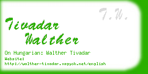 tivadar walther business card